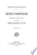 Leyes nacionales sancionadas por el Congreso argentino durante el período legislativo de