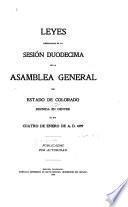 Leyes pasadas en la ... sesion de la Asembléa general del estado de Colorado