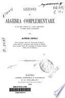 Lezioni di algebra complementare