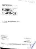 Library of Congress Subject Headings
