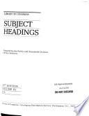 Library of Congress Subject Headings