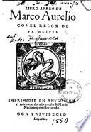 Libro aureo de Marco Aurelio con el relox de principes