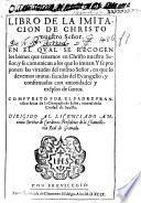 Libro de la Imitacion de Christo nuestro Señor, etc