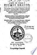 Libro De Vidas, Y Dichos Graciosos, Agvdos Y Sentenciosos