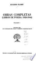 Libros de poesia, 1920-1944