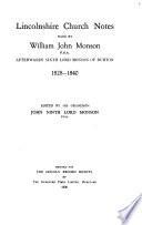 Lincolnshire Church Notes