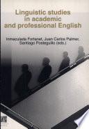Linguistic Studies in Academic and Professional English