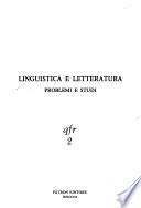 Linguistica e letteratura