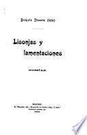 Lisonjas y lamentaciones. Poesías. (Prólogo de B. Pérez Galdós.).