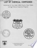 List of Chemical Compounds Authorized for Use Under USDA Meat, Poultry, Rabbit, and Egg Products Inspection Programs