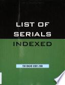List of Serials Indexed for Online Users 2008