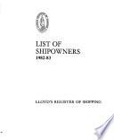 List of Shipowners