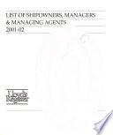 List of Shipowners, Managers & Managing Agents