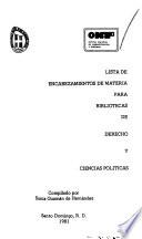 Lista de encabezamientos de materia para bibliotecas de derecho y ciencias políticas