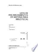 Lista de encabezamientos de materia para bibliotecas