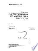 Lista de encabezamientos de materia para bibliotecas