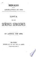 Lista de los Senores senadores