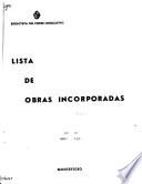 Lista de obras incorporadas