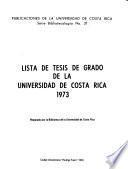 Lista de tesis de grado de la Universidad de Costa Rica
