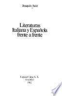 Literaturas italiana y española frente a frente