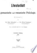 Literaturblatt für germanische und romanische Philologie