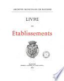 Livre des établissements