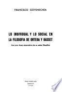 Lo individual y lo social en la filosofía de Ortega y Gasset