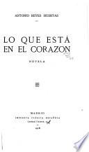 Lo que está en el corazón