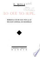 Lo que yo supe