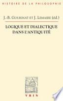 Logique et dialectique dans l'Antiquité