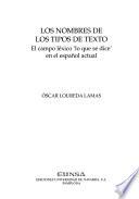 Los nombres de los tipos de texto