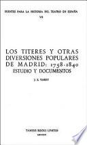 Los títeres y otras diversiones populares de Madrid, 1758-1840