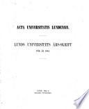 Lunds Universitets års-skrift för år 1864
