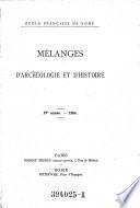 MÃ©langes d'archÃ©ologie et d'histoire