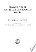 Magyar-német jogi és államigazgatási szótár