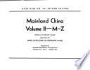 Mainland China, Official Standard Names Approved by the United States Board on Geographic Names