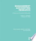 Management Accounting Research (RLE Accounting)