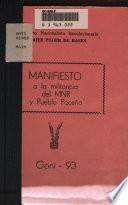 Manifiesto a la militancia del MNR y pueblo paceno