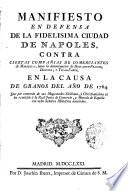 Manifiesto en defensa de la fidelísima ciudad de Napoles