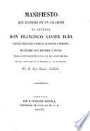 Manifiesto que escribió en un calabozo el General Don Francisco Xavier Elío