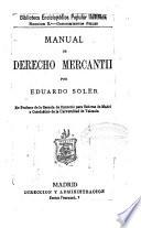 Manual de Derecho Mercantil