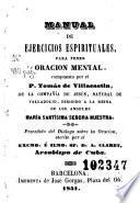 Manual de ejercicios espirituales, para tener oracion mental