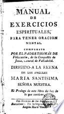 Manual de exercicios espirituales para tener oración mental
