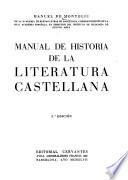 Manual de historia de la literatura castellana