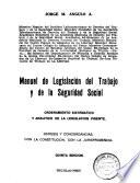 Manual de legislación del trabajo y de la seguridad social