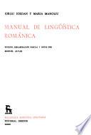 Manual de lingüística románica