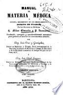 Manual de materia médica o sucinta descripción de los medicamentos
