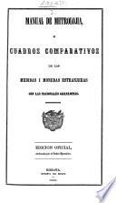 Manual de metrologia o cuadros comparativas de las medidas i monedas estranjeras con las nacionales Granadinas. Edicion oficial