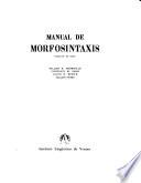 Manual de morfosintaxis