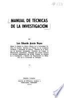 Manual de técnicas de la investigación
